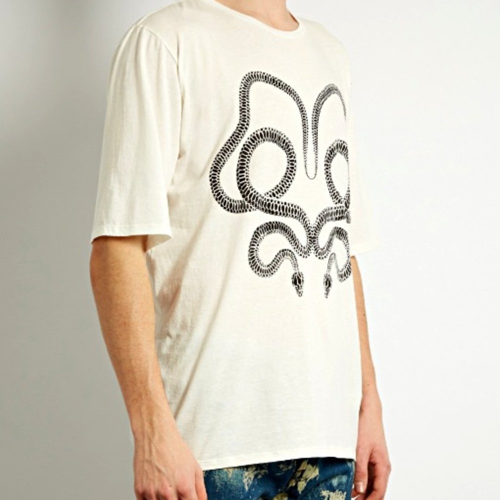 Saint Laurent Paris Snake Print Tee